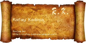 Rafay Kadosa névjegykártya